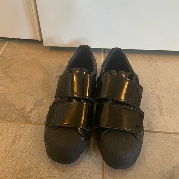 adidas Shoes - Black Patent Leather Adidas Shelltoes